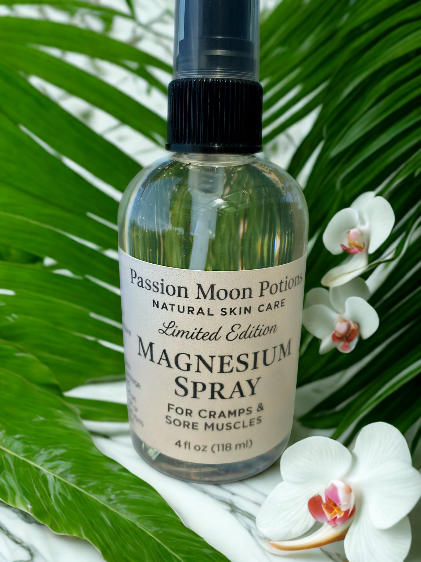 Limited Edition Magnesium Spray – For Cramps & Sore Muscles | Passion Moon Potions Natural Skin Care