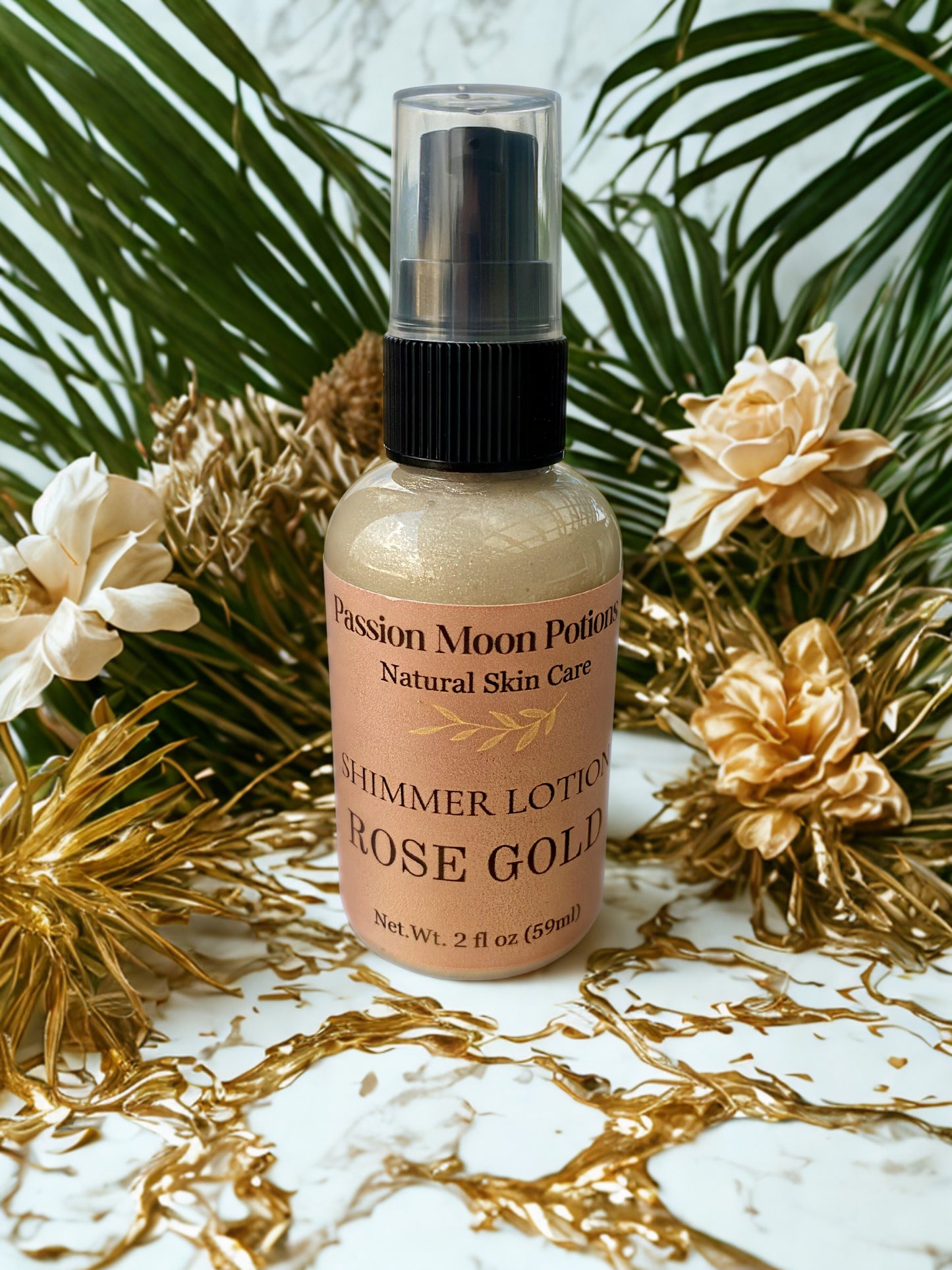 Rose Gold Shimmer Lotion — Glowing Body Lotion with Subtle Radiance | Passion Moon Potions