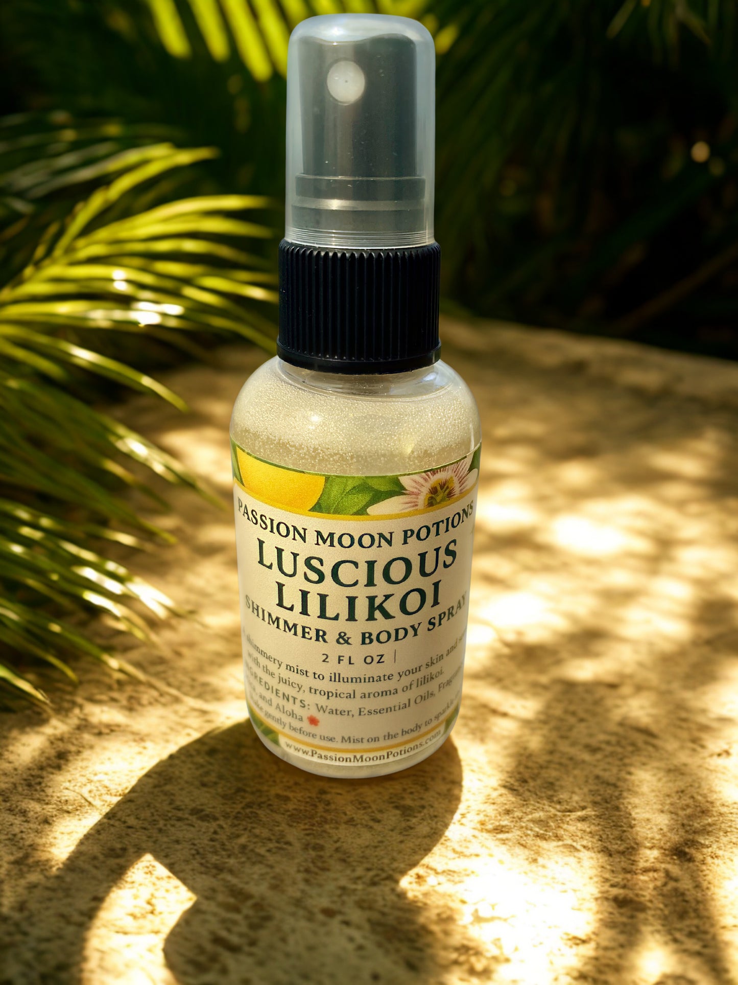 Lilikoi Shimmer Spray — Tropical Glow Body Mist | Passion Moon Potions