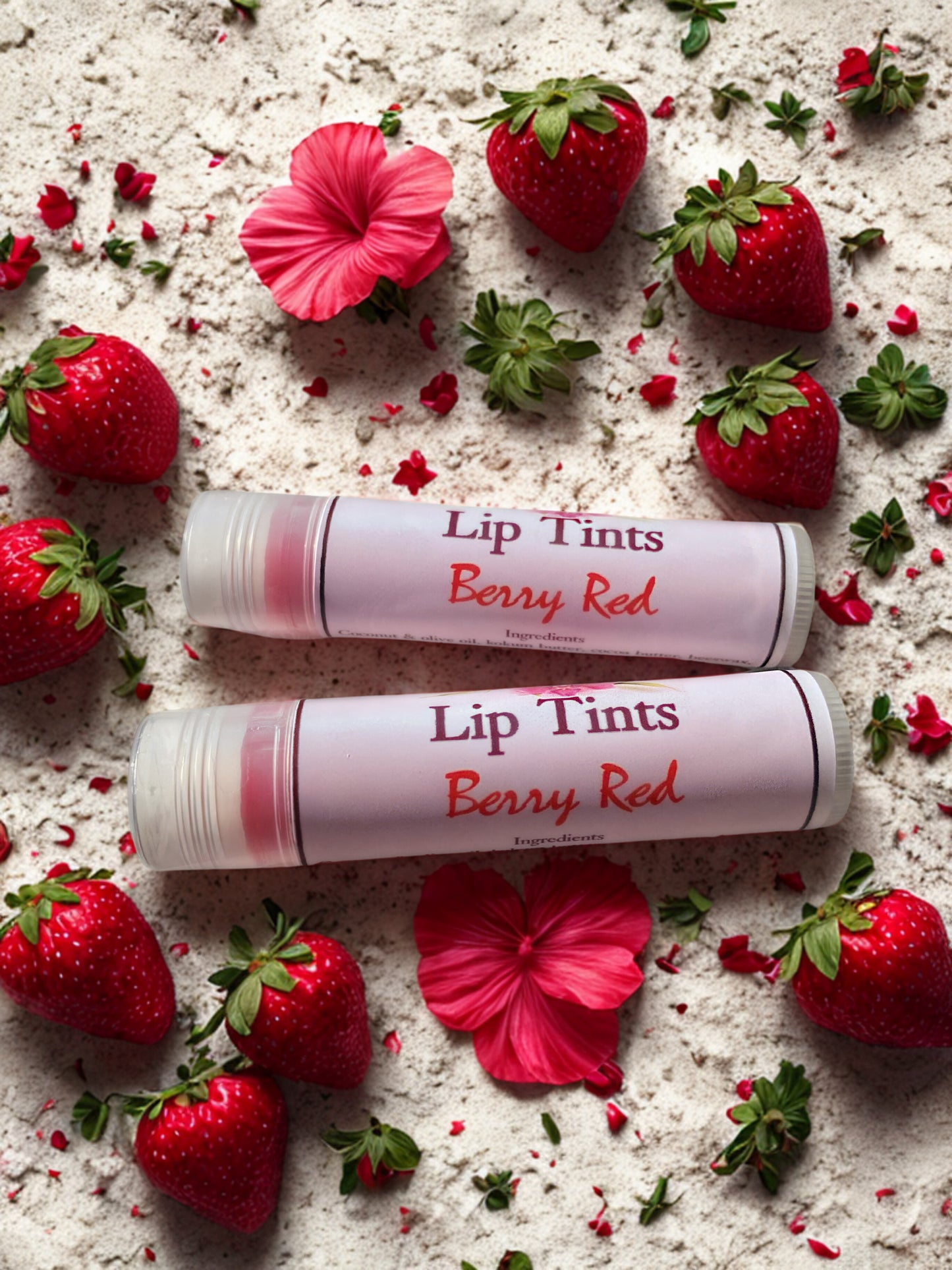 Berry Red Lip Tint tube — natural vegan lip color
