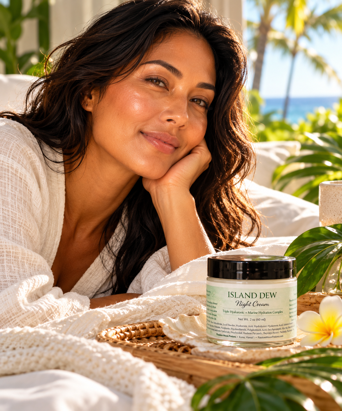 Island Dew Night Cream – Hydrating Overnight Moisturizer with Hyaluronic Acid, Squalane + Marine Botanicals