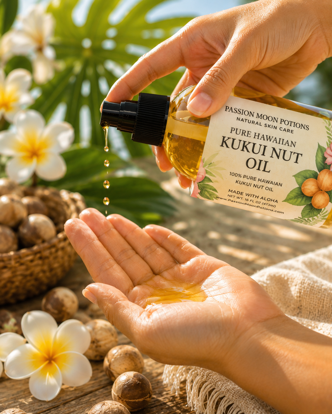 Hawaiian Kukui Nut Oil – Lightweight Hydration for Glowing Skin