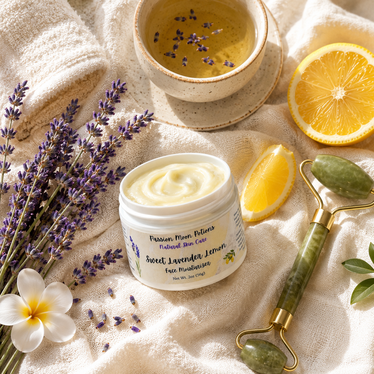 Sweet Lavender Lemon Face Moisturizer — Calming & Brightening Hydration | Passion Moon Potions