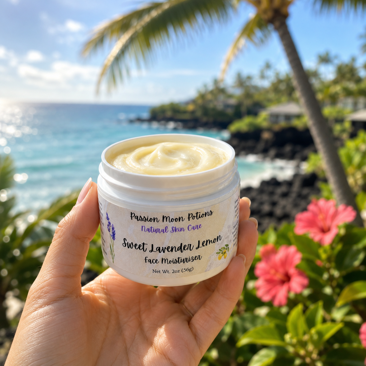 Sweet Lavender Lemon Face Moisturizer — Calming & Brightening Hydration | Passion Moon Potions