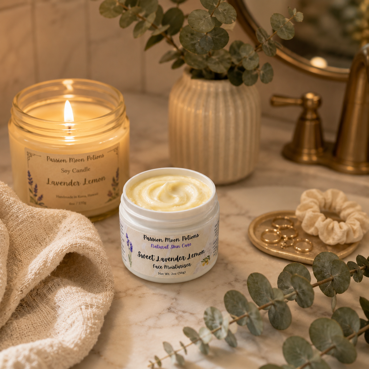 Sweet Lavender Lemon Face Moisturizer — Calming & Brightening Hydration | Passion Moon Potions
