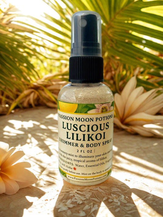 Lilikoi Shimmer Spray  — Tropical Glow Body Mist | Passion Moon Potions