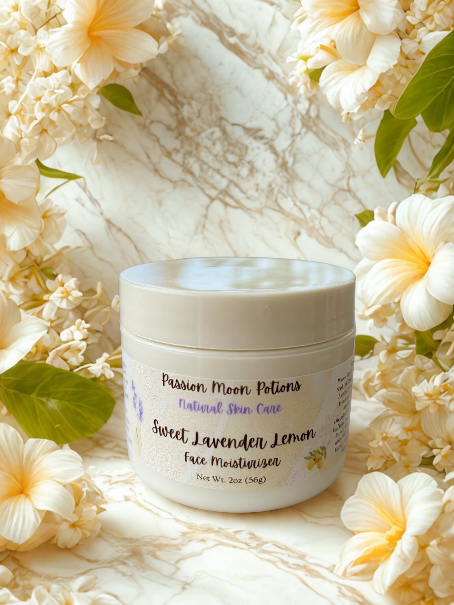 Sweet Lavender Lemon Face Moisturizer — Calming & Brightening Hydration | Passion Moon Potions