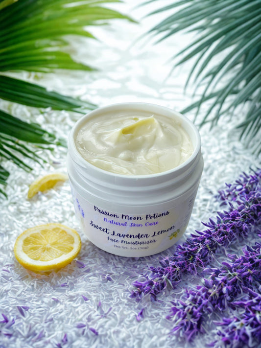 Sweet Lavender Lemon Face Moisturizer — Calming & Brightening Hydration | Passion Moon Potions