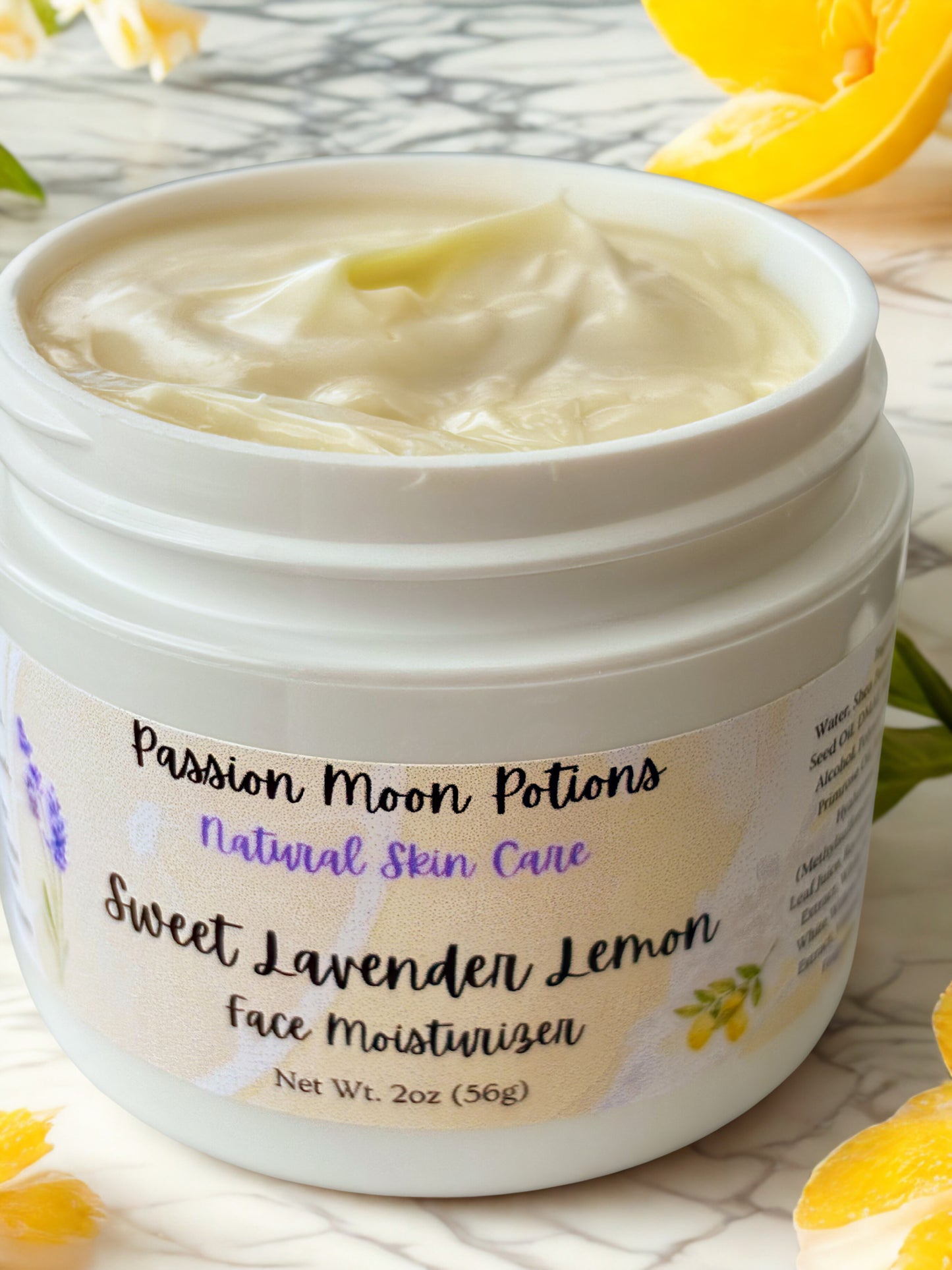 Sweet Lavender Lemon Face Moisturizer — Calming & Brightening Hydration | Passion Moon Potions