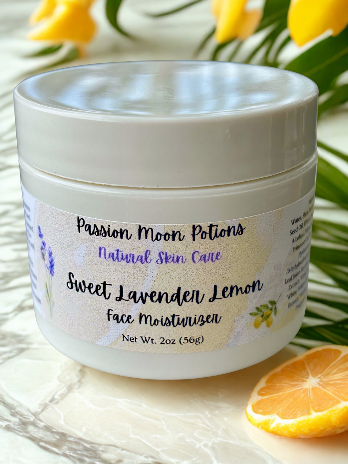 Sweet Lavender Lemon Face Moisturizer — Calming & Brightening Hydration | Passion Moon Potions