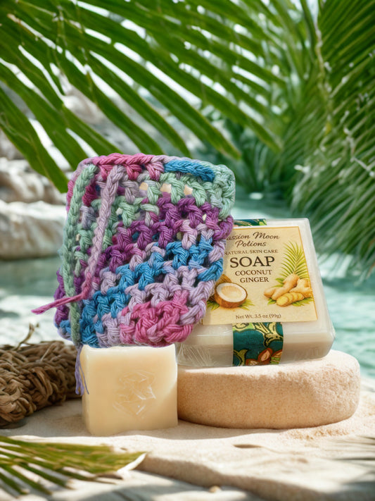 Handmade Crochet Soap Saver Bag – Natural Exfoliating Pouch