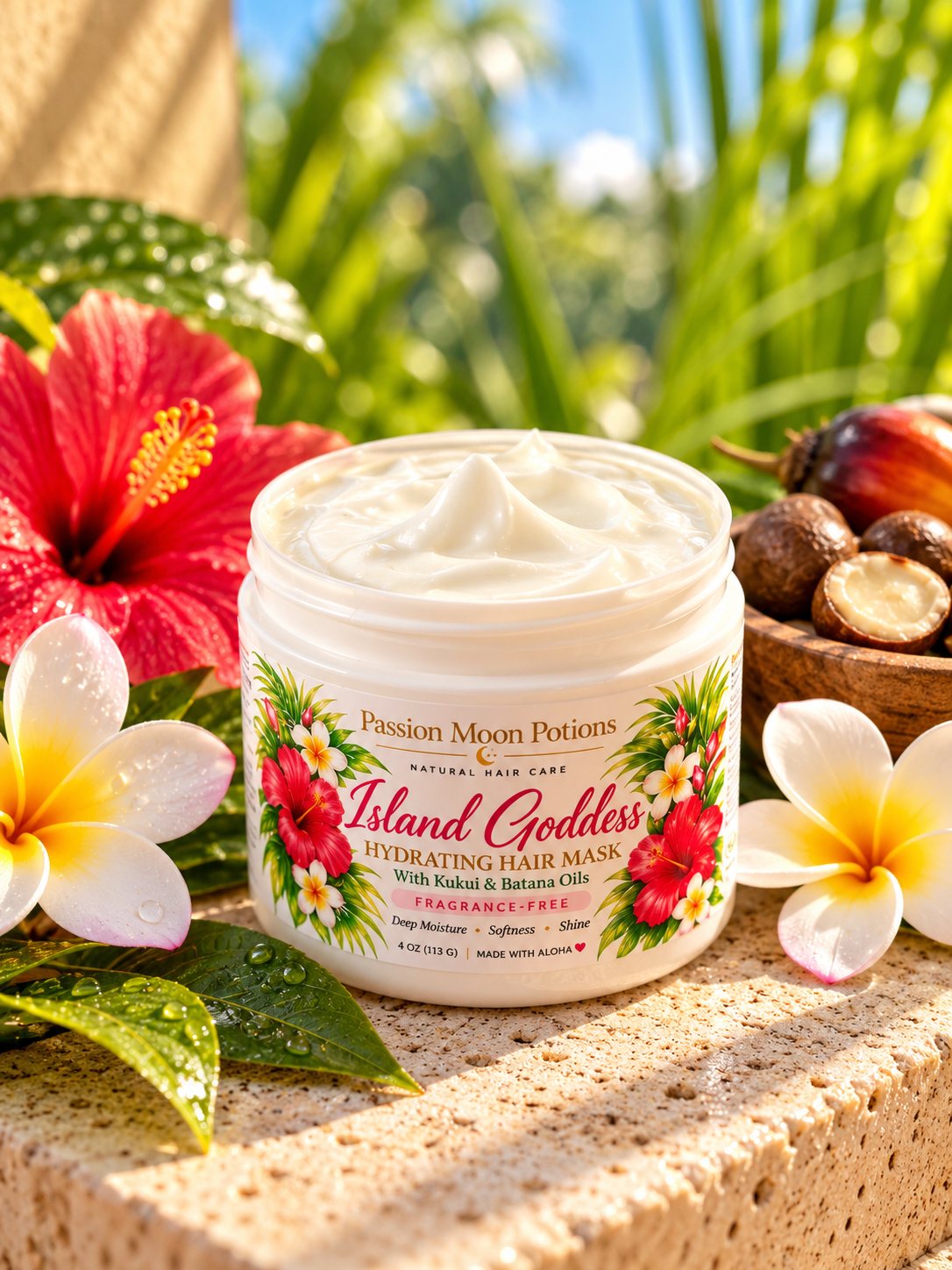 Island Goddess Hydrating Hair Mask | Kukui & Batana Oils | Fragrance-Free